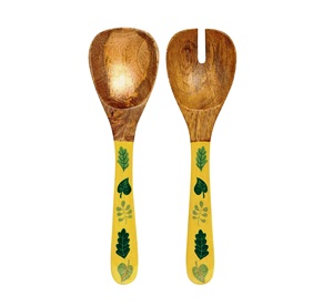 Juego de Servidores de Ensalada de Resina Hechos a Mano, Madera Natural con 2 Espátulas, Utensilios Hechos a Mano Sostenibles - Product Image 5