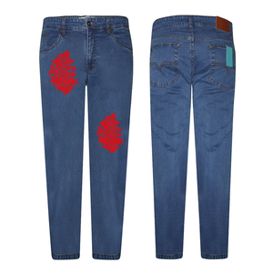 กางเกงผ้ายีนส์สำหรับผู้ใหญ่กางเกงผ้าเดนิมพิมพ์ลายสกรีนใส่โลโก้ได้ตามต้องการ - Product Image 1