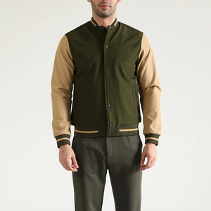 Chaquetas universitarias Letterman de manga larga con logotipo personalizado de cuero bordado de alta calidad de fabricante para chaquetas universitarias para hombre - Product Image 6