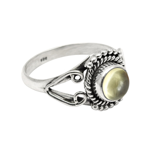 Anillo de forma redonda de piedras preciosas citrinas naturales de Plata de Ley 925 de diseño increíble de alta calidad Proveedores de joyería de piedra natal de noviembre - Product Image 1