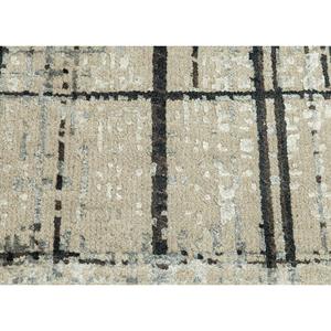 Tapis noué à la main en laine et soie de bambou à motifs abstraits Uvenuti gris et noir - pour usage domestique (1538) - Product Image 3