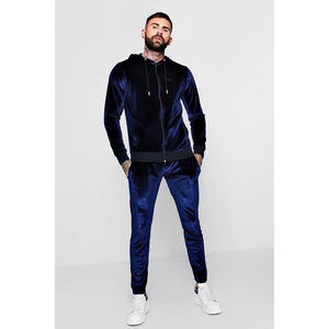Vente en gros de survêtements skinny en velours velours personnalisés de haute qualité pour hommes 100% coton - Product Image 6