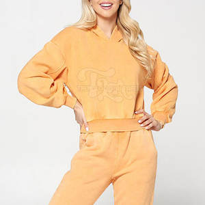 Sudadera con Capucha Corta de Punto para Mujer, 100% Algodón, Cómoda, con Logotipo Frontal, de Alta Calidad y Gran Venta - Product Image 6