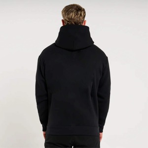 Sweat à capuche noir pour homme, cordons de serrage coupe décontractée avec aglets, impression tonale de la poitrine et du dos et poche kanga pour tenue décontractée, nouvelle Offre Spéciale - Product Image 3