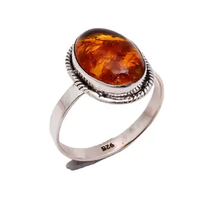 925 silver ring natural amber jewelry 925 sterling silver wholesale rings suppliers