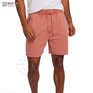 Men's <b>Black</b> Acid Washed Sweat Shorts Canvas Fabric High Quality Quick Dry Breathable Elastic Waist Side Pockets Customizable OEM - Product Image 4