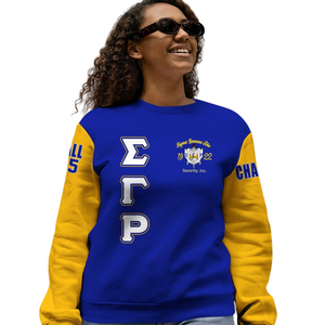เสื้อสเวตเชิ้ตคอกลม Sigma Gamma Rho 1922 สีน้ำเงินทอง ผ้าฟลีซพรีเมียม สไตล์กรีก เสื้อกันหนาวสำหรับผู้หญิง ของขวัญ - Product Image 5