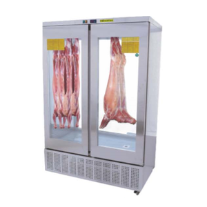Congelamento della carne frigorifero con 2 porte in vetro e appendiabiti statici tipo GN vetrina con vetro