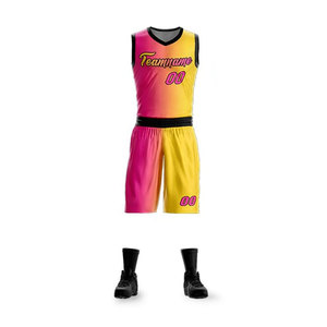 Venta al por mayor de diseño personalizado Retro sublimación Reversible cesta chalecos Kit conjunto camisa hombres uniforme de baloncesto - Product Image 1