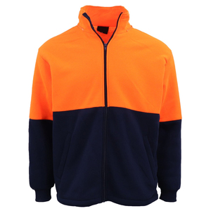 Sweat-shirts de travail réfléchissants en polaire doublée orange personnalisés, col montant, coupe-vent, vêtements de sécurité - Product Image 6