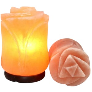 Lampe de sel de l'Himalaya en forme de rose, écologique, mini, avec technique de sculpture et emballage de haute qualité en boîte de couleur - Sian Enterprises - Product Image 2