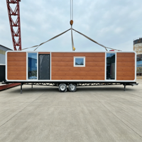 Maison préfabriquée de type Apple Cabin aux normes australiennes avec remorque, déplacement libre, aménagement personnalisable, idéale pour le camping