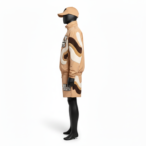 Conjunto Corto de Chaqueta Cortavientos para Mujer, Exterior de Poliéster Suave, Paneles Curvos de Color, Logotipo Personalizado, Conjunto de Shorts Cortavientos Transpirables para Mujer - Product Image 3