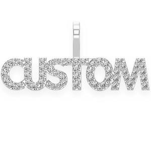 Collar de Moda Personalizado de Plata de Ley 925 con Baño de Rodio, con Letras y Nombre Personalizadas, con Diamantes Cultivados en Laboratorio, Estilo Hip Hop Unisex - Product Image 3