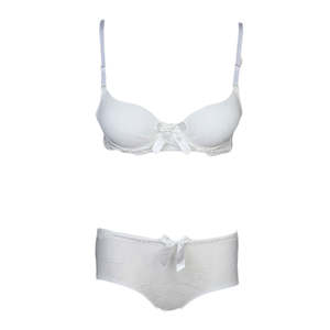 Ensemble soutien-gorge et culotte en mousse pour femme - Blanc - Product Image 1