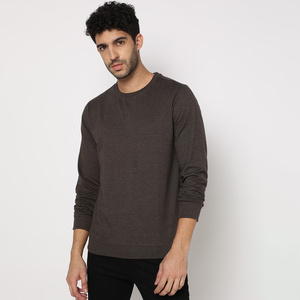 Automne et hiver à la mode et texturé pull en coton à col rond de haute qualité couleurs unies pull à manches longues non imprimé - Product Image 1