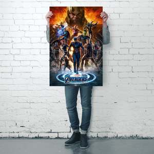 Póster de Estilo Moderno de Avengers Endgame, Héroes en Batalla, Marco Negro para Decoración de Pared - Product Image 3