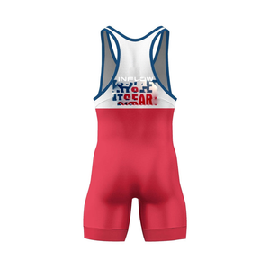 ชุดซิงเกิลเล็ตสำหรับกีฬา มวยปล้ำ ผ้าโพลีเอสเตอร์คุณภาพสูง สำหรับผู้ใหญ่ พิมพ์โลโก้ได้ตามต้องการ แบบสองด้าน มีหลายขนาด - Product Image 3