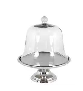 Soporte de pastel redondo para bodas, soporte de pastel de latón de diseñador con acabado dorado con cúpula de cristal, decoración de mesa para hoteles, soporte de exhibición de pasteles - Product Image 3