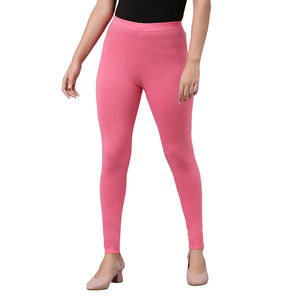 Mallas de gimnasio de cintura alta personalizadas en rosa, pantalones de yoga para mujer con realce de glúteos, mallas de compresión de punto transpirables - Product Image 1