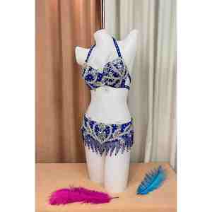 Traje de danza del vientre de talla grande con cuentas de sujetador de niña de alta demanda para mujer con alta calidad - Product Image 6