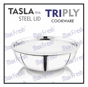 Juego de utensilios de cocina Maxfresh Premium de 30cm Triply acero inoxidable con tecnología de grado alimenticio diseño moderno tapa de acero inoxidable Tasla - Product Image 6