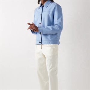 Blouson bombardier pour hommes en daim OEM personnalisé en daim marron vente en gros en cuir véritable mode veste décontractée 2025 blouson bombardier pour homme - Product Image 6