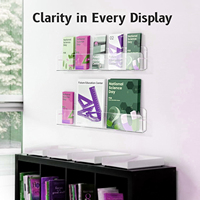 Support de brochure multi-niveaux en acrylique transparent, design moderne, publicitaire, écologique, léger, pour bureau ou montage mural