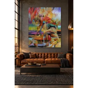 Figures cubistes Fida dans des flux de couleurs, impression sur toile - Product Image 2