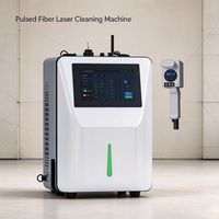 Machine de décapage de rouille au laser à dosser 100W, système de nettoyage de peinture et d'oxyde par laser à fibre pulsée, unité portable de traitement des surfaces métalliques