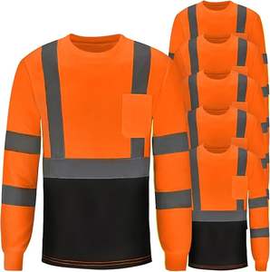 Camisa DE SEGURIDAD ANSI de manga larga de dos tonos de alta visibilidad más vendida, ropa de trabajo, camisa de seguridad reflectante de poliéster 100% Hi Vi - Product Image 1