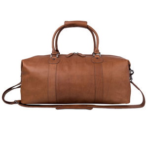 Bolsa de Viaje de Fin de Semana de Cuero Genuino Impermeable de Lujo - Gran Capacidad, Cierre de Cremallera Resistente, Compartimento para Zapatos, Unisex, Deportiva - Product Image 3