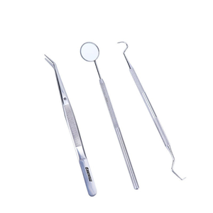 Kit de Instrumentos dentales 3 uds sondas dentales de acero inoxidable/mango de espejo Dental/pinzas dentales con estuche de embalaje - Product Image 3