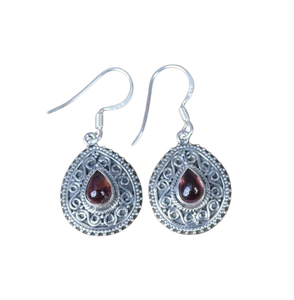 925พลอยทัวร์มาลีนสีแดงดีไซเนอร์ตะขอเกี่ยวอัญมณีเงินแท้เครื่องประดับแฮนด์เมดของขวัญสำหรับต่างหูวันเกิดต่างหูตุ้งติ้ง - Product Image 1