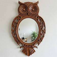 Miroir décoratif en bois en forme de hibou Lixora Furniture - Design luxueux multifonctionnel pour salle de bain et appartement - Product Image 3