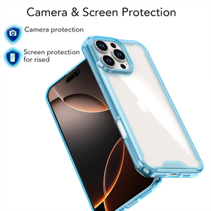 Coques de téléphone portable transparentes en acrylique transparent mince pour <span class=keywords><strong>iPhone</strong></span> 17 Air 16 15 Pro Max TPU Edge Anti couverture arrière jaune - Product Image 5