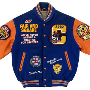 Chaqueta de Béisbol Personalizada de Alta Calidad con Parche de Chenilla Bordado, Manga de Cuero, Chaqueta Universitaria Vintage con Letras de Béisbol para Hombre - Product Image 3