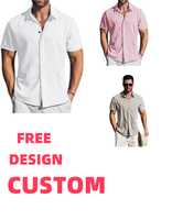 Chemises Guayabera cubaine pour hommes Chemises boutonnées décontractées à manches courtes Chemises de plage d'été en lin à col bandeau