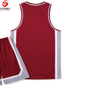 Ensemble de maillots de basket-ball en polyester 100% respirant, à séchage rapide, de haute qualité, avec logo personnalisé, tendance et nouveau, en gros - Product Image 2