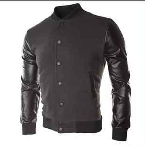เสื้อแจ็คเก็ตหนังสำหรับผู้ชาย, เสื้อแจ็กเก็ตทีมโรงเรียนมีตัวอักษรคุณภาพสูงของแท้100% - Product Image 1