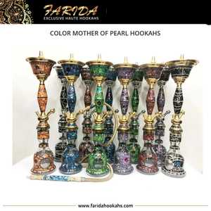 ชิชาฮุคคาสุดหรูพร้อมเคลือบเปลือกหอยนางรมสแตนเลสชุบทองเทคนิคเคลือบเคลือบเคลือบเคลือบสีแม่แห่งไข่มุก - Product Image 4