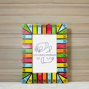 Cadre photo en résine en bois antique moderne fait à la main de haute qualité imprimé UV fabriqué avec la grâce de Dieu à l'étranger - Product Image 1