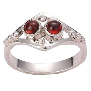 Boho January Birthstone <b>Ring</b> Handmade 925 Sterling <b>Silver</b> with Rhodium Plating Perfect Gift for Her Birthday or Anniversary - Product Image 1