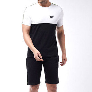 Unique Simple Style Breathable Cotton Made <b>T</b>-<b>Shirt</b> & <b>Shorts</b> <b>Set</b> Drawstring Wholesale <b>Men</b> Casual <b>T</b>-<b>Shirt</b> & <b>Shorts</b> <b>Set</b> - Product Image 1