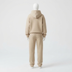 Womens Beige Oversized Hoodie Tracksuit <b>Set</b> Fleece Pullover Sweatshirt <b>Jogger</b> Pants <b>Matching</b> Casual Streetwear Loungewear - Product Image 2