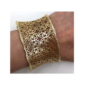 Pulsera de latón dorado personalizada, nuevo estilo, joyería de moda, pulseras y brazaletes, superventas, conjunto de brazaletes de latón para niñas - Product Image 5