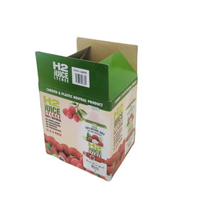 Boîtes carrées de fruits de jus de couleur mélangée d'OEM 2mm profondément revêtement UV d'emballage de papier ondulé de 5 couches se pliant fendu réutilisé - Product Image 4