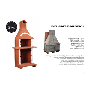 Parrilla modular para barbacoa de jardín al aire libre, duradera, resistente al calor, piedra pómez de hormigón, barbacoa de carbón, barbacoa al aire libre de 12 \" - Product Image 1