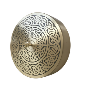 Masala Dabba ethnique en laiton avec couvercle et cuillère gravés de motifs floraux |   Boîte de rangement à épices multi-bols ronde pour la maison, la cuisine et l'hôtellerie - Product Image 1