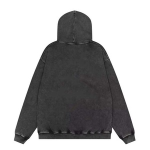 Sudadera con capucha lavada con ácido personalizada para hombre 100% algodón básico pesado 480g impresión digital de gran tamaño para el invierno - Product Image 3